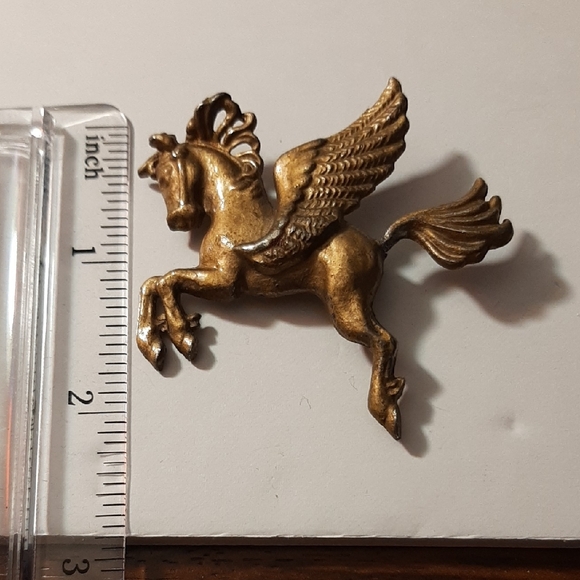 20th C. Vintage Large Gold Pegasus Brooch - Picture 7 of 7